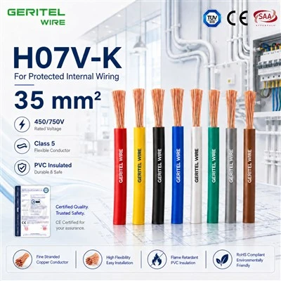 H07V-K 35 Mm² Kejbil Flessibbli Għat-Tgħaqqid ta' Switchgear U Tagħmir